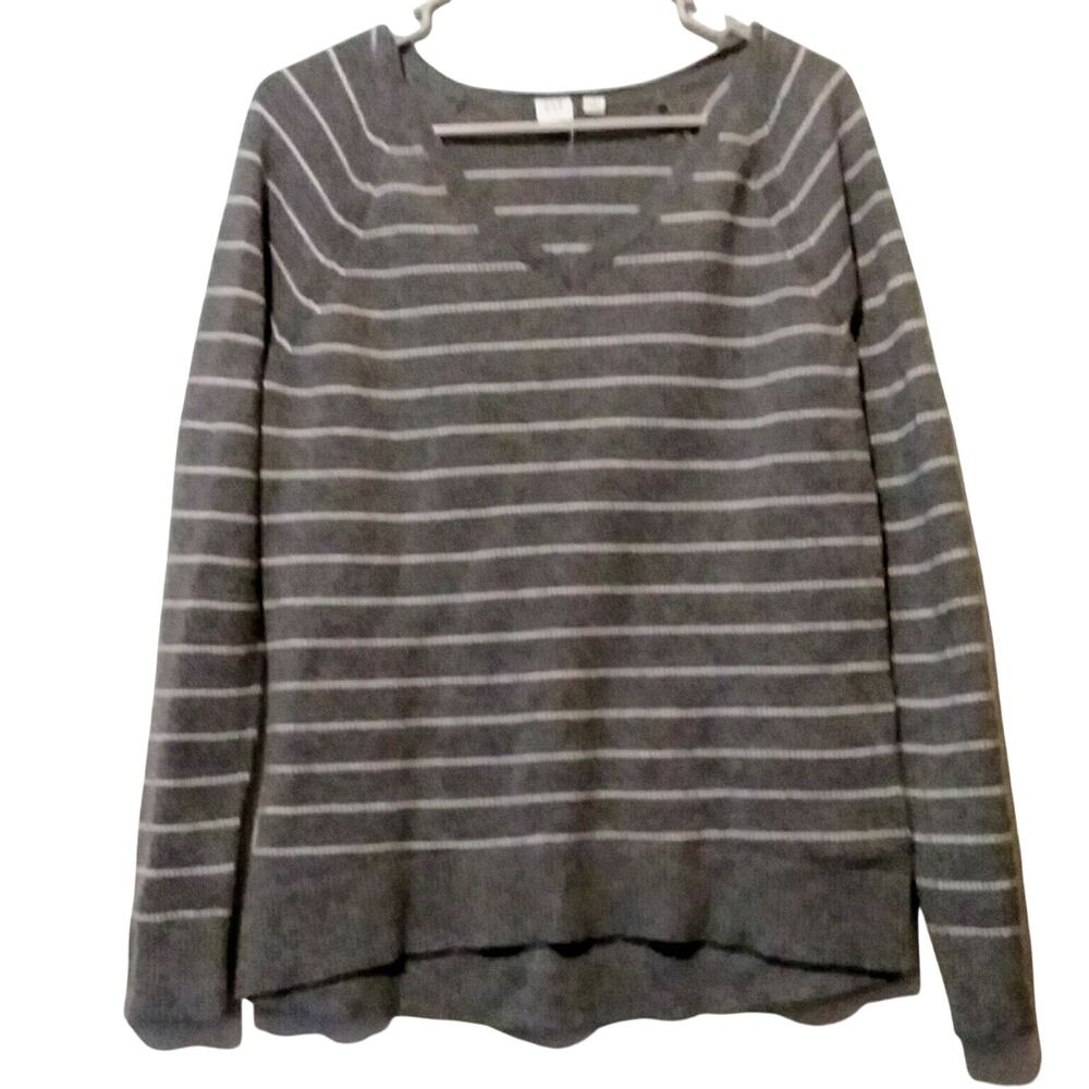 GAP Wool Blend Gray Striped‎ Sweater Small